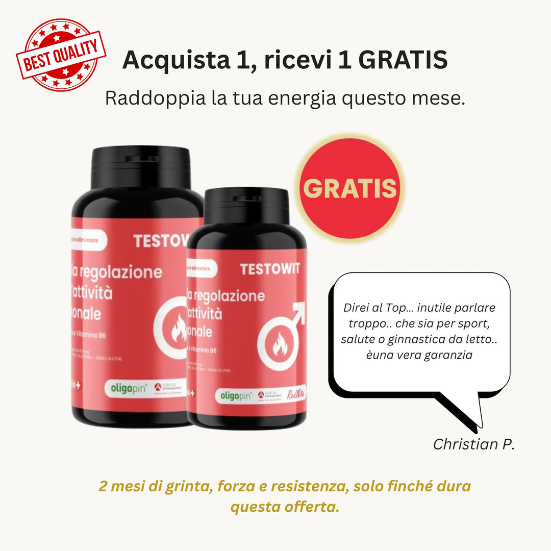 TESTOWIT - Regolazione ormonale 120 cps - 2x1 - ORBIS Lifestyle