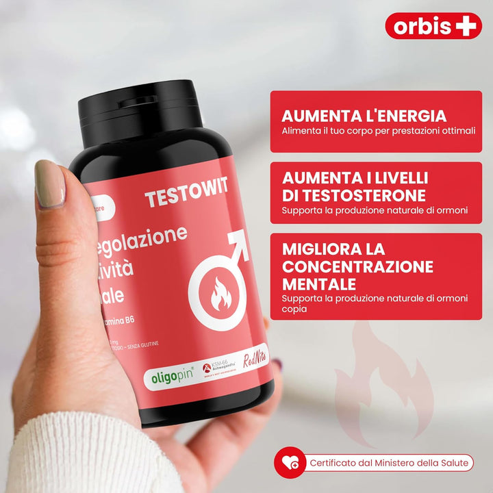 TESTOWIT - Regolazione ormonale 120 cps - 2x1 - ORBIS Lifestyle
