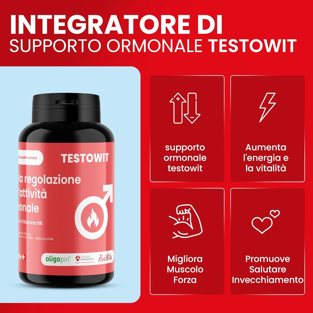 TESTOWIT - Regolazione ormonale 120 cps - 2x1 - ORBIS Lifestyle