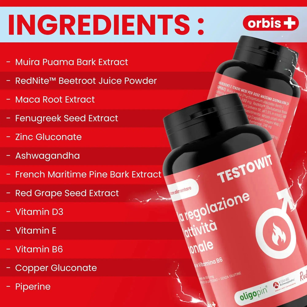 TESTOWIT - Regolazione ormonale - 120 cps ORBIS Lifestyle