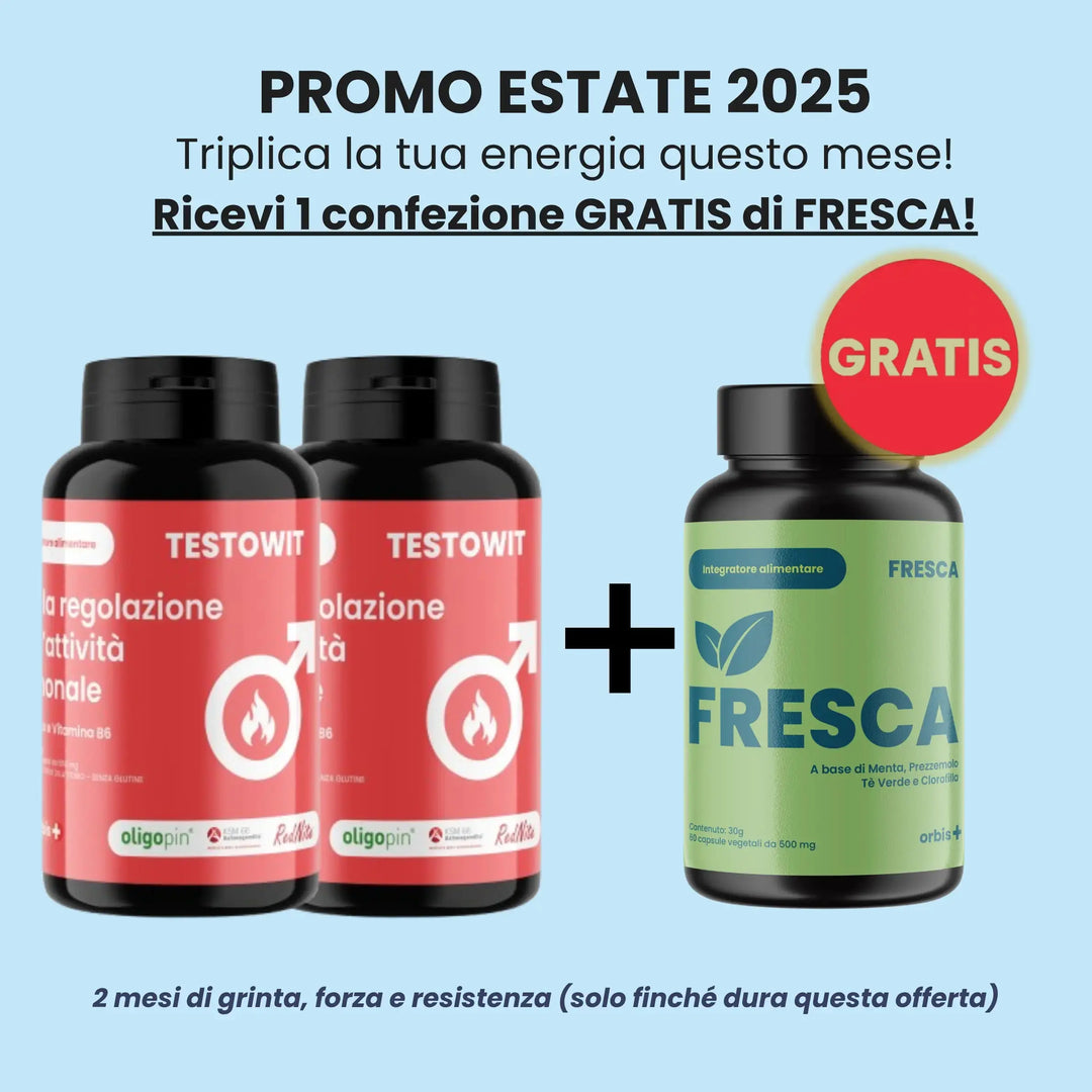 TESTOWIT - Regolazione ormonale 120 cps - PROMO Integratore FRESCA in REGALO! ORBIS Lifestyle